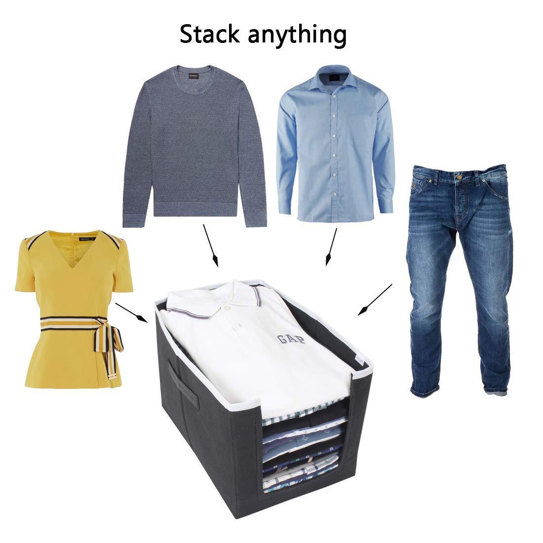 AS Closet Organizer-Foldable Shirts and Clothing Organizer Stackers (Pack of 6)